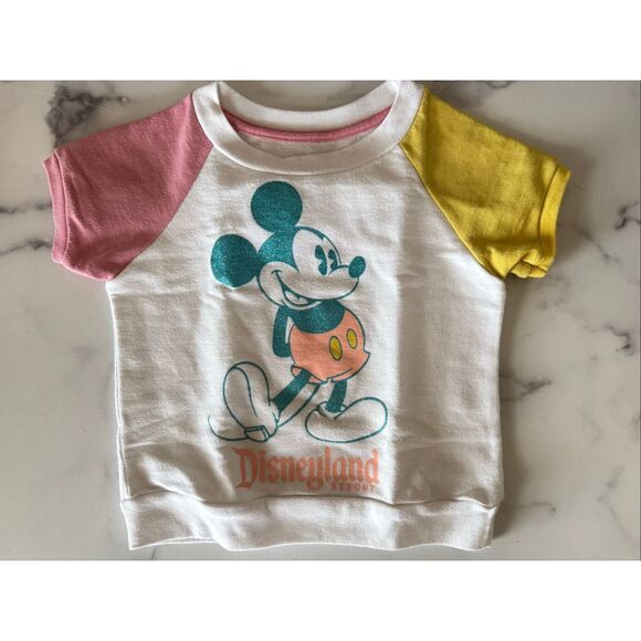 Disneyland Resort girls XS 4-5 year Mickey Mouse retro colorblock pastel 90s sty